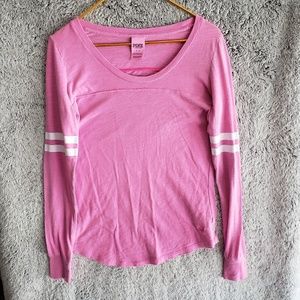 Used Sz S VS PINK Scoopneck Long Sleeve T-Shirt